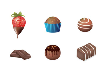 Chocolate desert set. vector illustration 