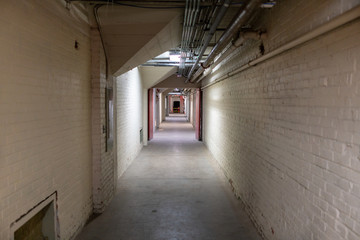 corridor in an abandoned building