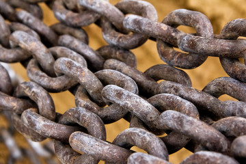 Rusty chain in the background. Construction site. Business. Collaboration.