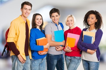 Group of Students with books