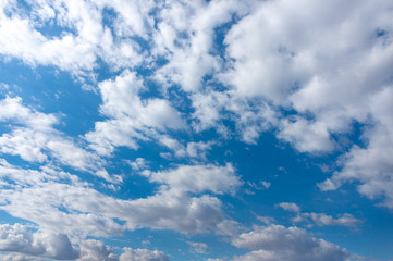 blue sky background with tiny clouds. panorama