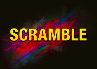 Scramble colorful paint abstract background