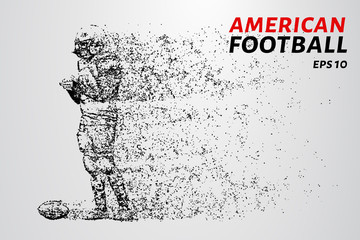 American football made up of particles.