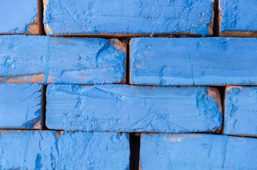abstract background, brick painted blue paint