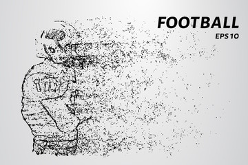 Fototapeta na wymiar American football made up of particles. American football consists of dots and circles.