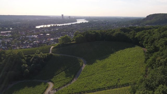 4K Drone Aerial Bonn German city, theatre, Marriott 