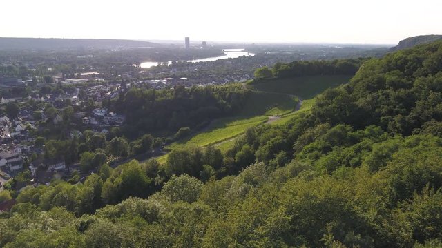 4K Drone Aerial Bonn German city, theatre, Marriott 