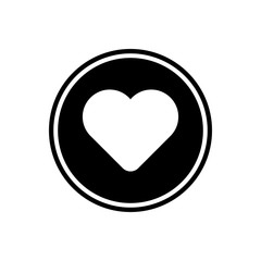 Heart round glyph icon, user interface icon