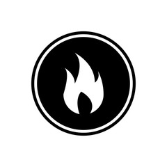 Fire round glyph icon, Flame symbol, user interface icon