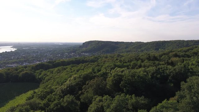 4K Drone Aerial Bonn German city, theatre, Marriott 