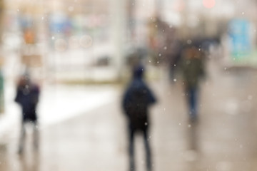 blurred background for winter street