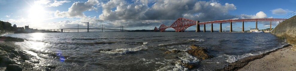 Forth Rail Bridge in South Queensferry near Edinburgh in Scotland in United Kingdom