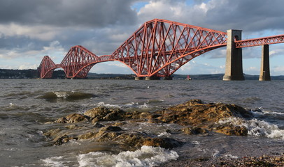 Forth Rail Bridge in South Queensferry near Edinburgh in Scotland in United Kingdom