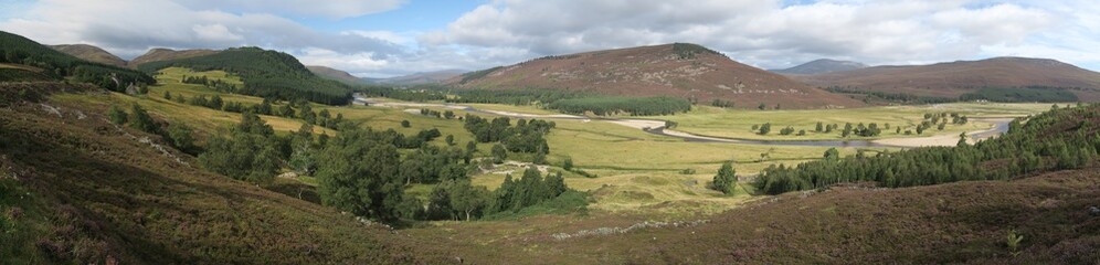 valley of River Dee in Cairngorms National Park in Grampian Mountains in Scotland in United Kingdom