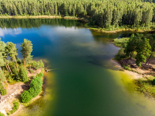 aerial view of lake in latvia