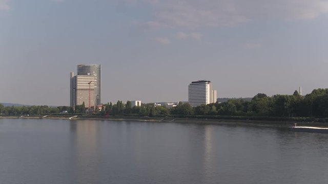 4K Drone Aerial Bonn German city, theatre, Marriott 
