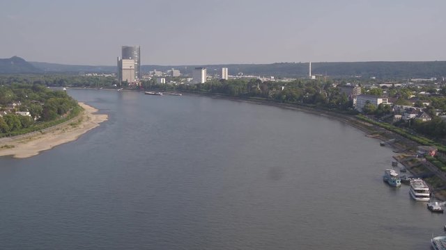 4K Drone Aerial Bonn German city, theatre, Marriott 