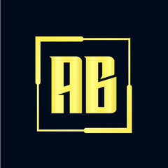 Initial Letter AB Logo Template