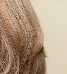 Women's hair is close-up