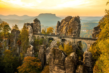 Bastei-brug in Saksisch Zwitserland