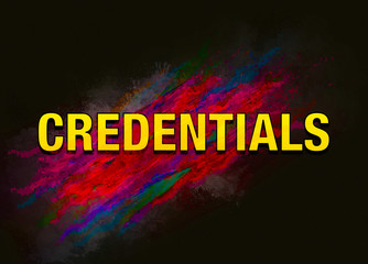 Credentials colorful paint abstract background