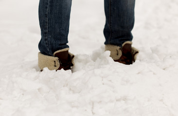 foot in the snow