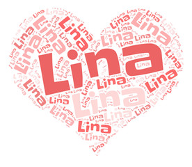 Lina word cloud in heart shape © schemev