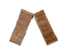 chocolate letters on a white background