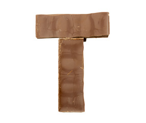 chocolate letters on a white background
