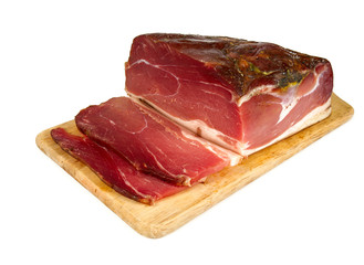 italian speck isolated on white