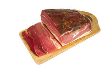 italian speck isolated on white