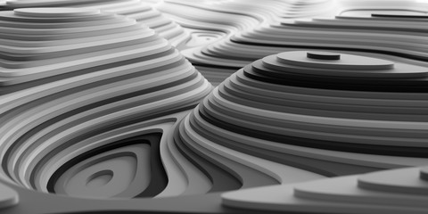 Abstract background with fluid and organic shapes. Original 3d rendering.