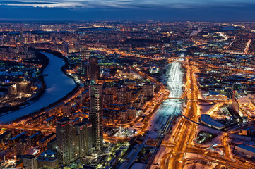 aerial view of the city