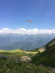 paragliding in the mountains