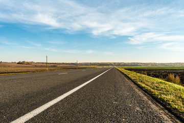 Fototapeta na wymiar modern asphalt road with road marking elements