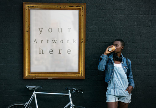 Frame on Wall Mockup