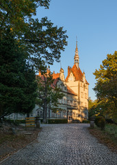 Fototapeta na wymiar Castle Schonborn in Carpaty, built in 1890