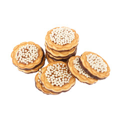 Assortment of different cookies, isolated on white