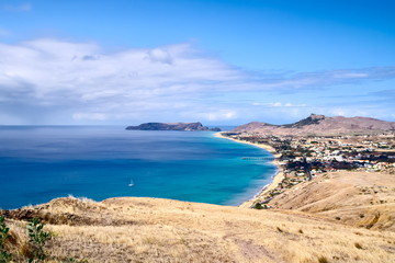 Fototapeta na wymiar View of Porto Santo island with golden beach