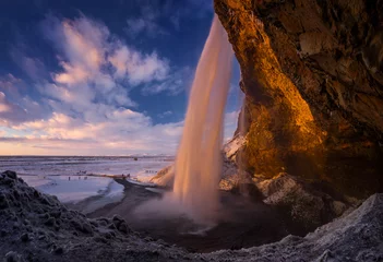 Deurstickers Seljalandsfoss waterfall © swen_stroop