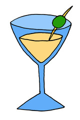 Illustration of a cup with some type of cocktail
