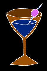 Illustration of a cup with some type of cocktail