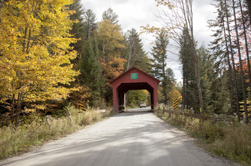 Red Wooden Bridge, Vermont, USA
