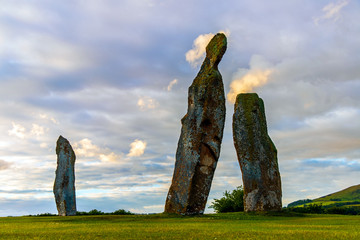 All 3 Standing Stones of Lundin, Leven, Fife, Scotland
