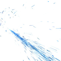 blue background defocused round sparks on a white background
