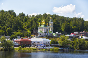 Fototapeta na wymiar Old Stone Resurrection Church, Ples, Russia