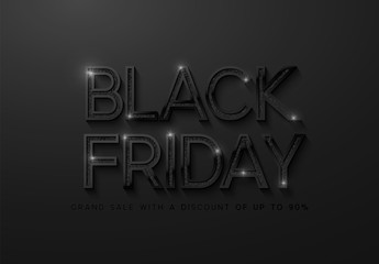 Black Friday Sale. Banner, poster, logo on dark background