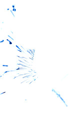 blue background defocused round sparks on a white background