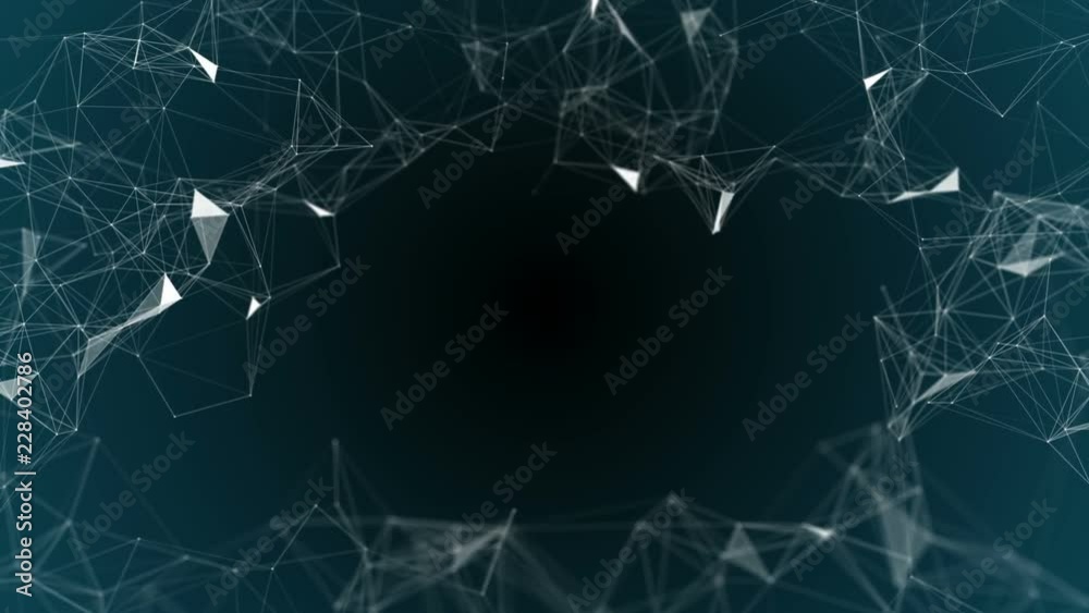 Poster elements are drawn to the center. depth of field. deep blue background. technological abstract backg
