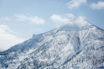 Waterton Lake National Park mountains in winter